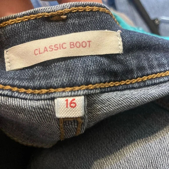 Levi’s classic bootcut blue jeans size 16 short cotton/poly blend with stretch - Picture 13 of 14